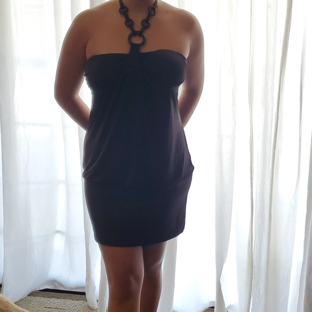 Black halter dress